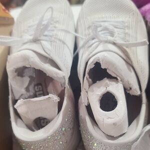 Skechers White Glitter Sneakers
